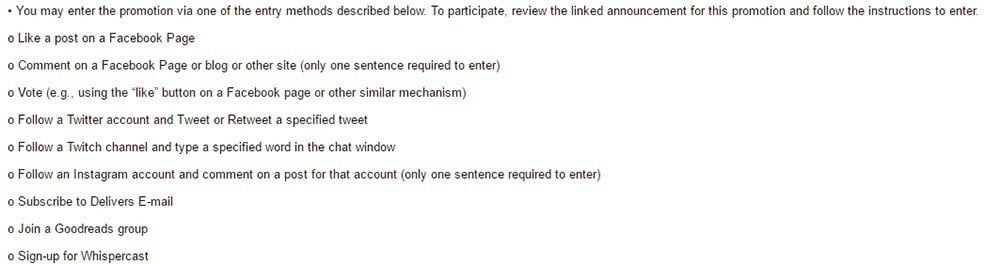 Amazon: the Entry Rules in Sweepstakes Terms and Conditions