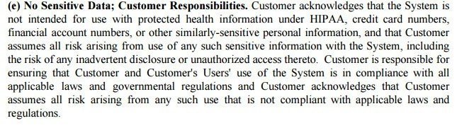 Axosoft: Customer Responsibilities clause in SaaS agreement