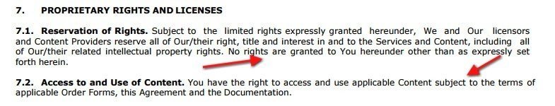 Salesforce Master Subscription Agreement: Proprietary Rights clause