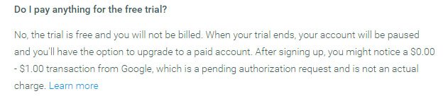 Google Cloud Platform: Free trials terms in FAQ