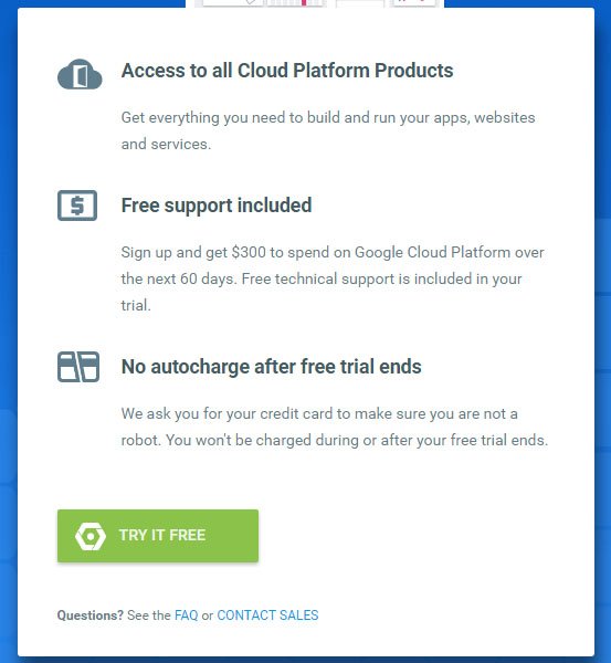 Google Cloud Platform: Free Trial with no autocharge