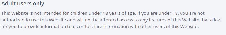 OKCupid Terms &amp; Conditions: Adult Users only