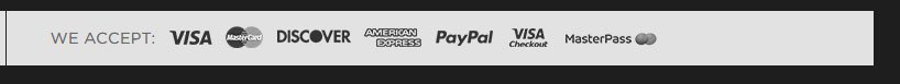The Payment Methods accepted banner from Fox Shop