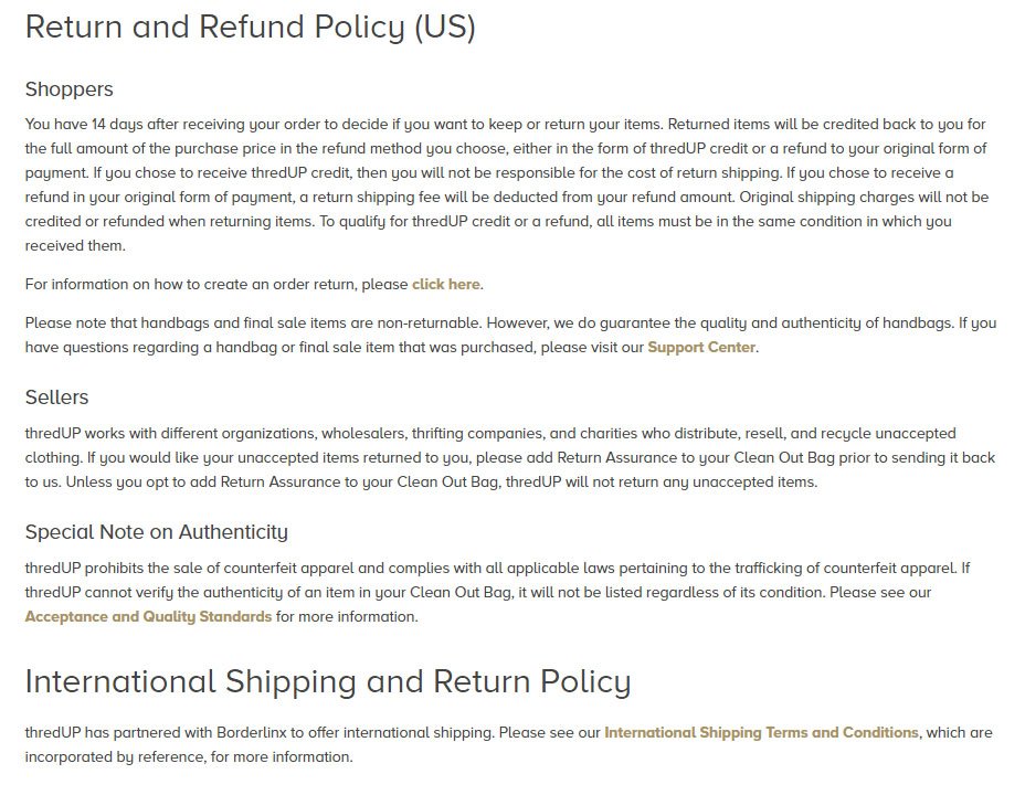 Return And Refund Laws In The U S Termsfeed
