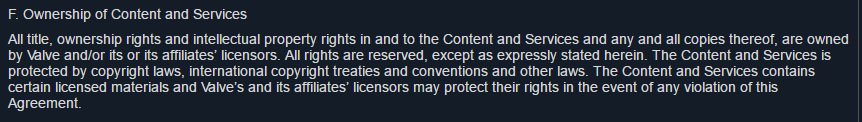 Valve Subscriber Agreement: Intellectual Property