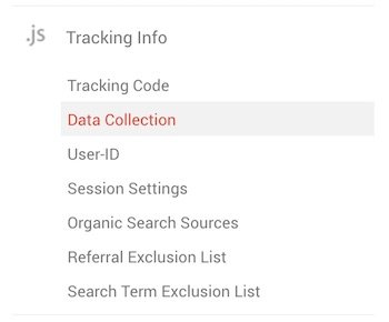 Google Analytics: Data Collection at Tracking Info