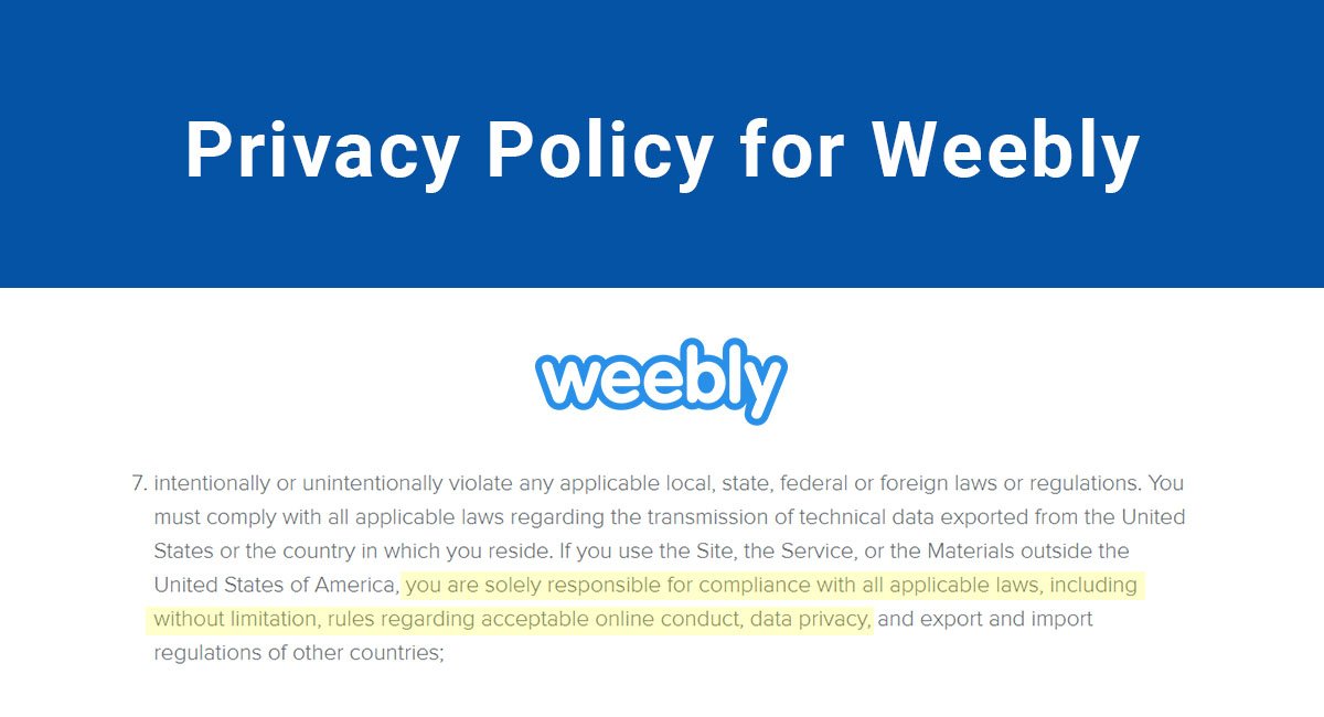 Privacy Policy for Weebly