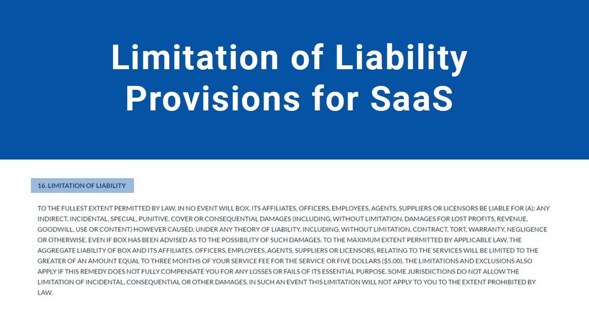 Limitation of Liability Provisions for SaaS