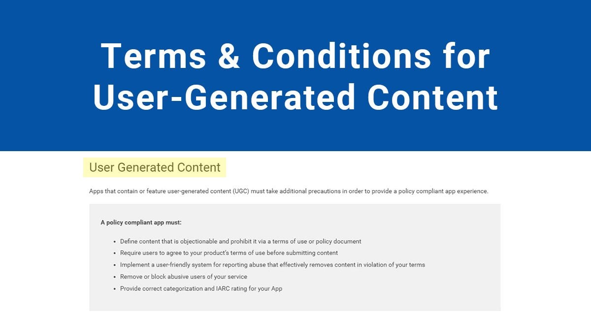 Terms & Conditions for User-Generated Content