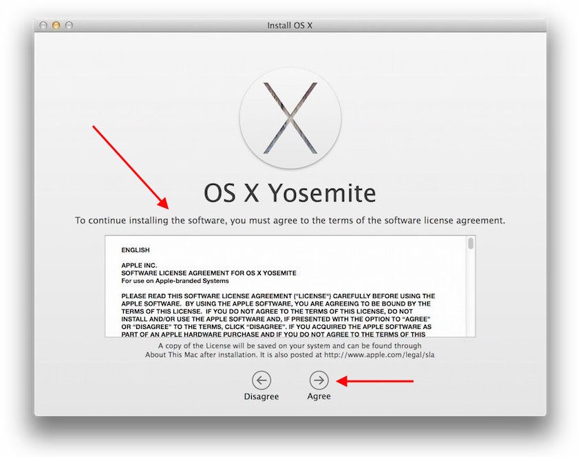 Example of Apple EULA when installing Yosemite - 3