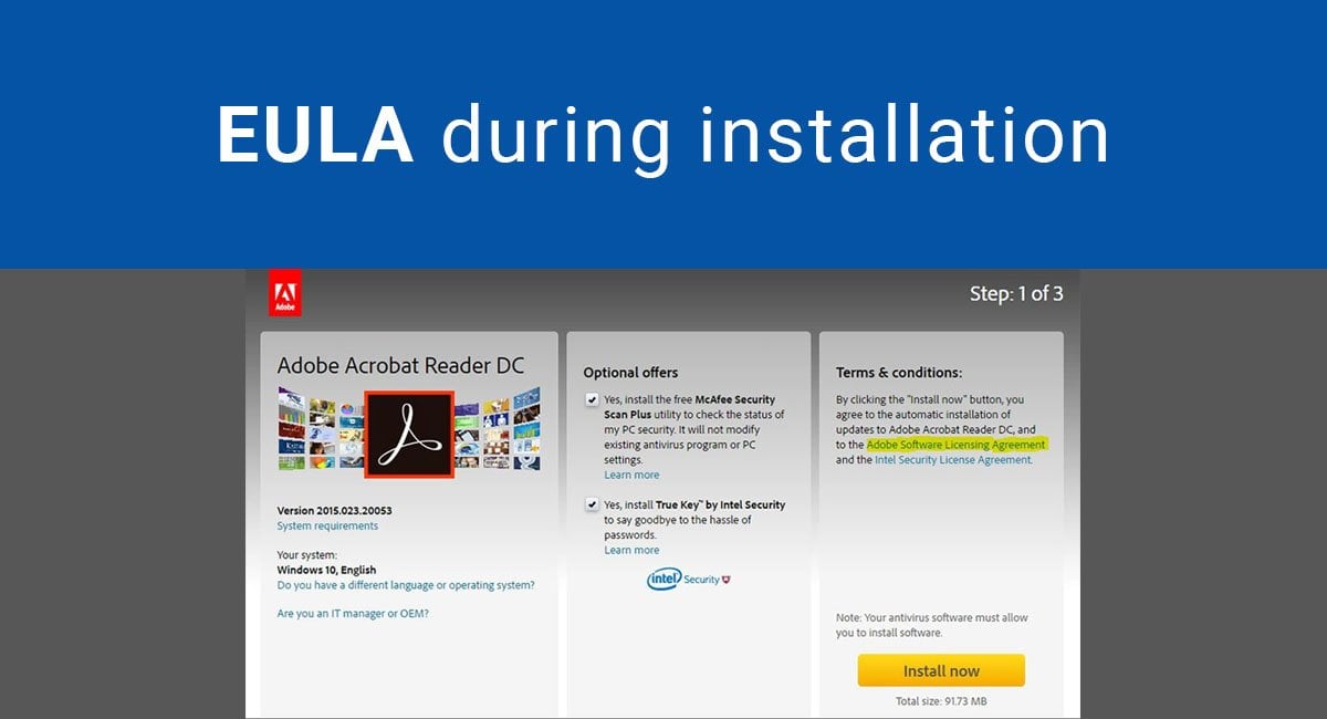 EULA During Installation