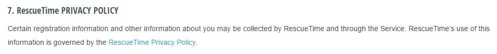RescueTime Terms of Service: Privacy Policy Reference