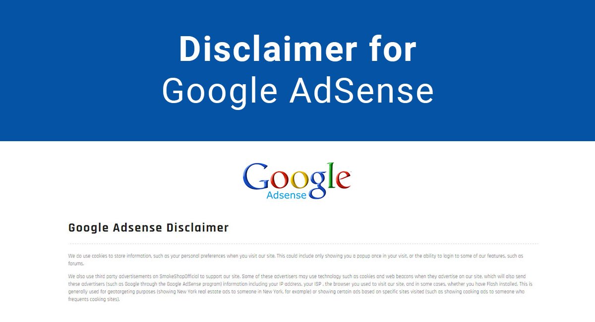 Disclaimer for Google AdSense