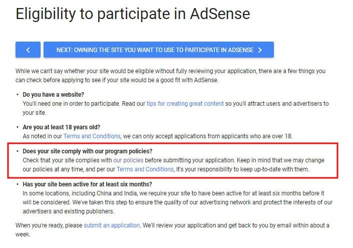 Google&#039;s Eligibility to Participate in AdSense: Does Your Site Comply with Program Policies