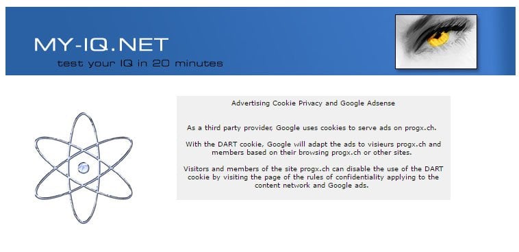 My-IQ Advertising Cookie Privacy and Google AdSense Disclaimer