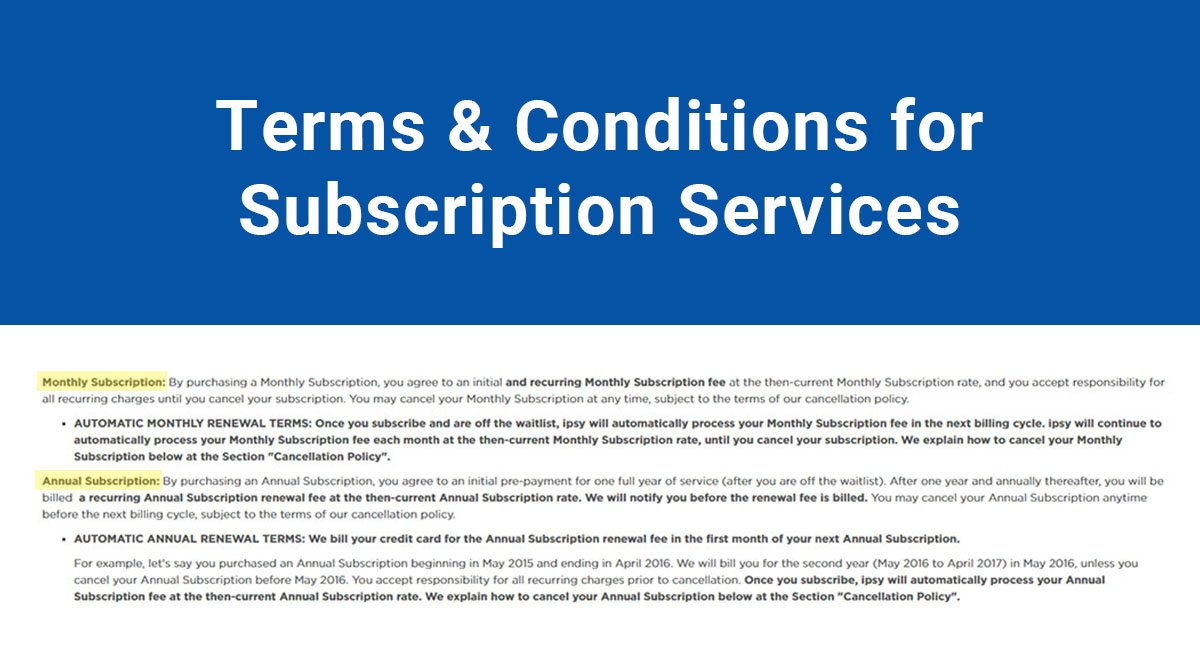 Terms & Conditions for Subscription Services TermsFeed