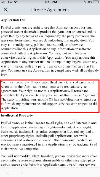 Requires agreement to a 3rd party eula