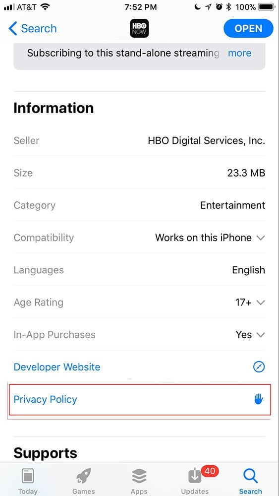 HBO Now Apple iOS mobile app