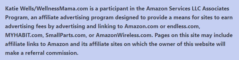 Wellness Mama Amazon Affiliate Disclosure