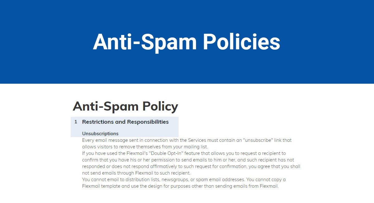 Anti-Spam Policies