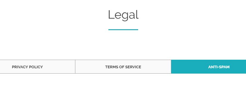 Fuel Cycle Anti-Spam Policy link in Legal menu