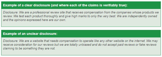 Example of Disclaimer from iPage