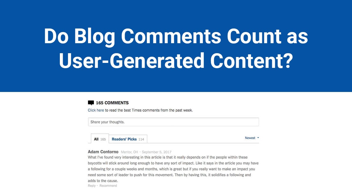 Do Blog Comments Count as User-Generated Content?