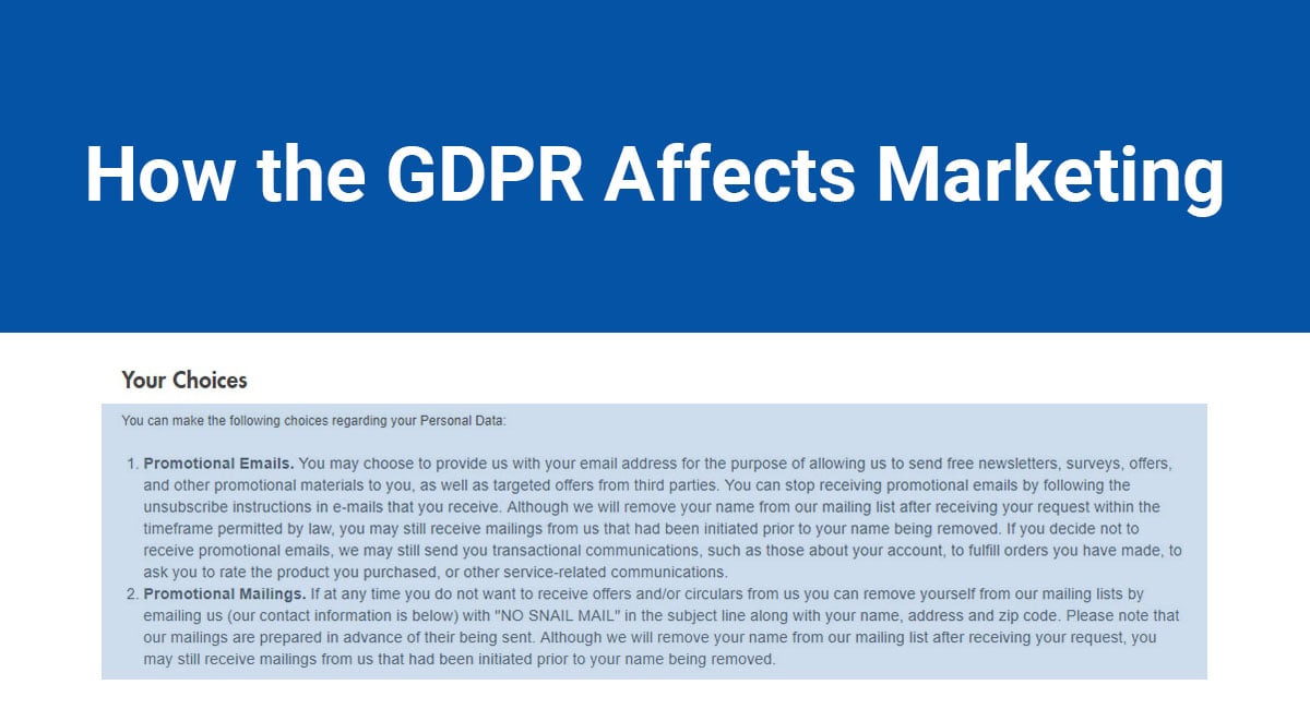 How the GDPR Affects Marketing