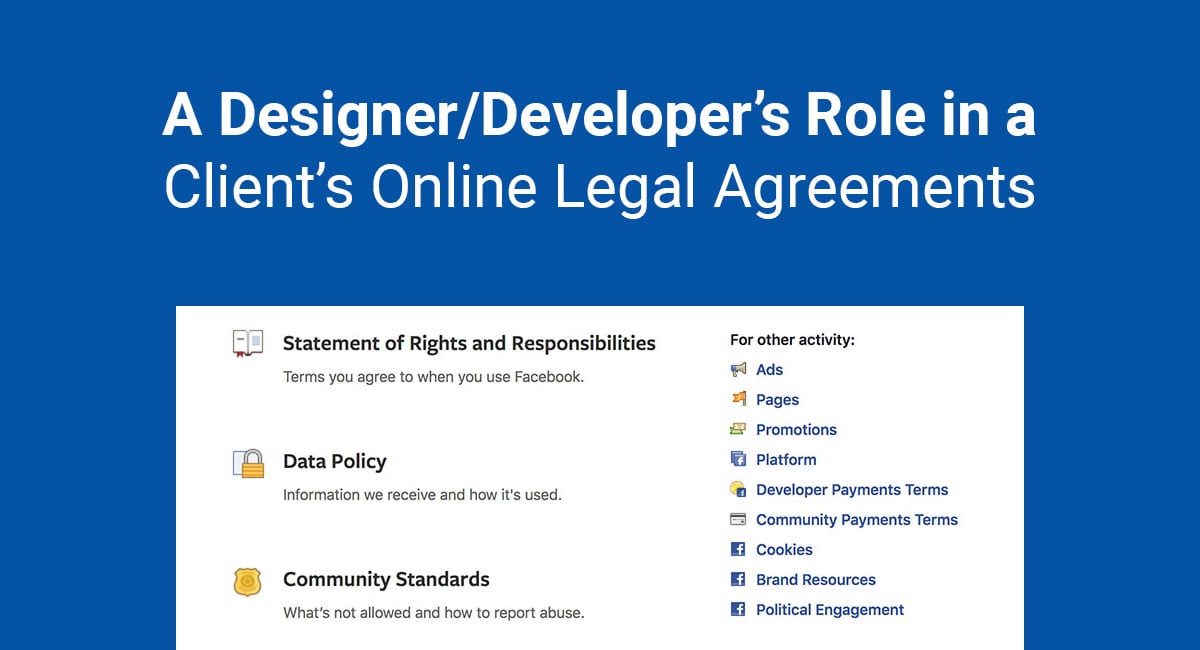 A Designer/Developer's Role in a Client's Online Legal Agreements