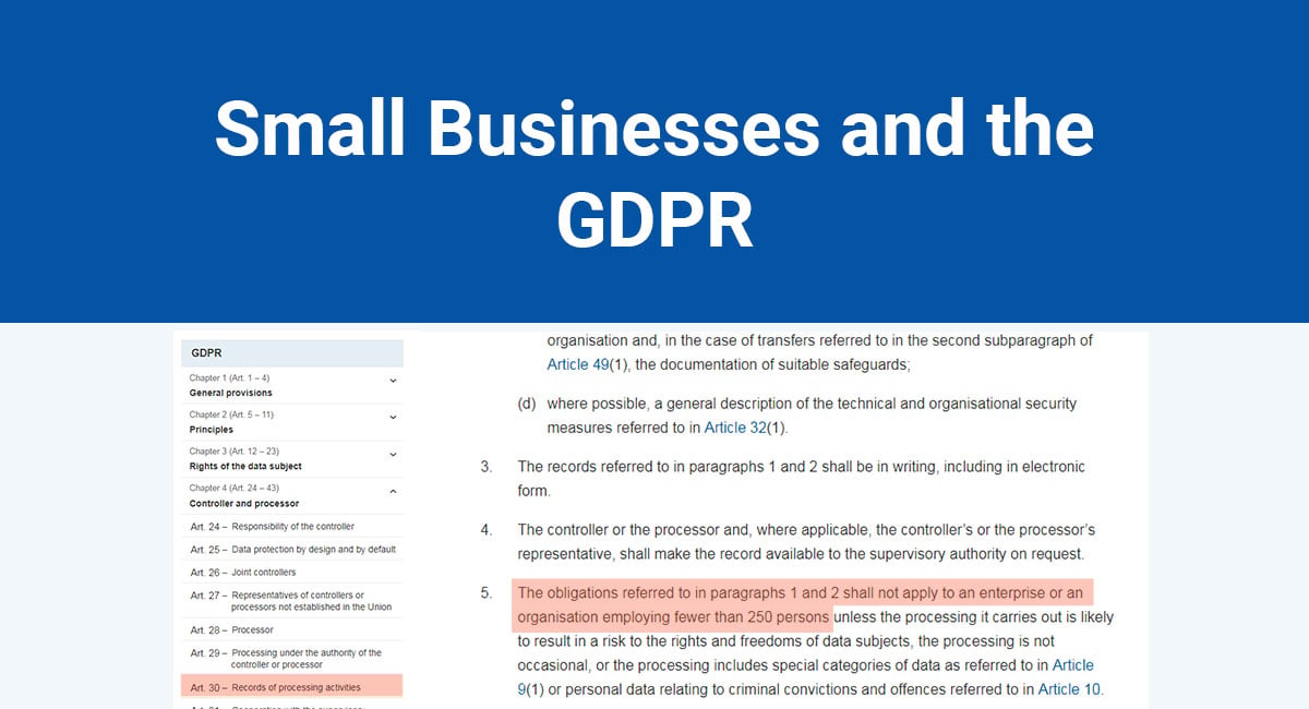 Small Businesses and the GDPR