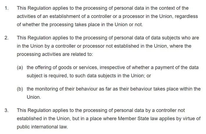 GDPR Info: Article 3: Territorial scope