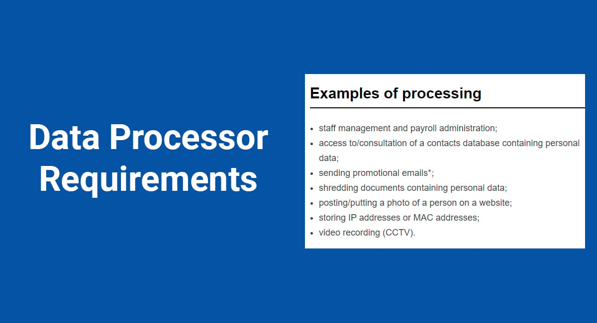 GDPR Data Processor Requirements