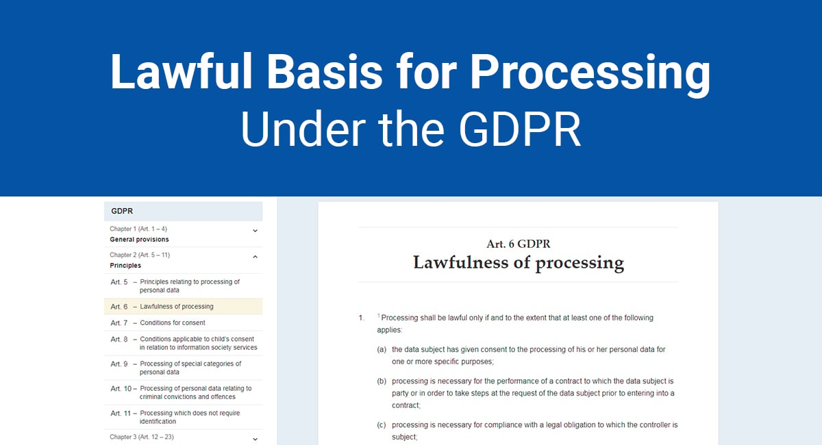 Lawful Basis for Processing Under the GDPR