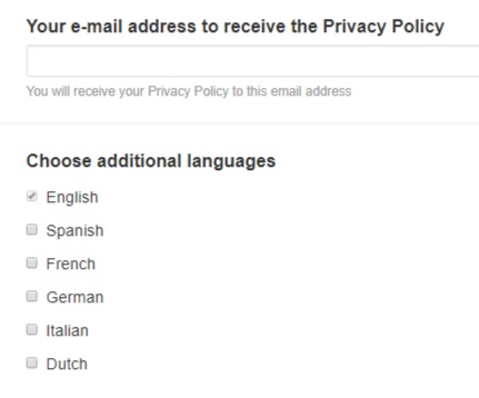 TermsFeed Privacy Policy Wizard screenshot of excerpt of questions to answer in step 4