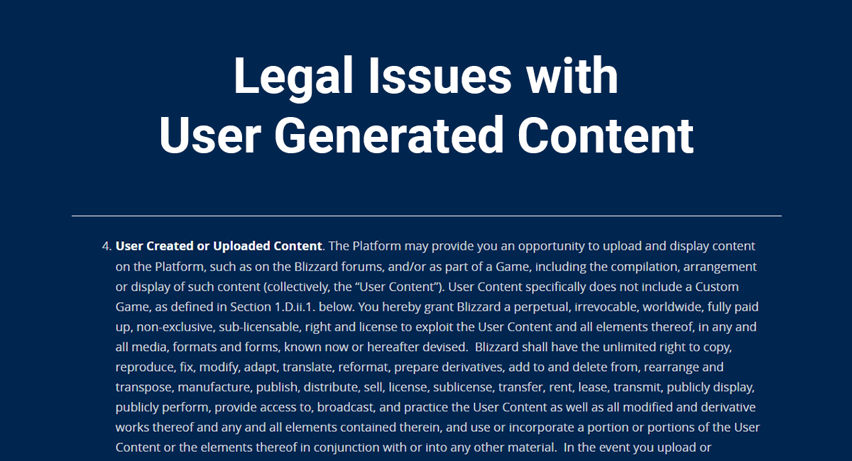 Legal Issues with User Generated Content