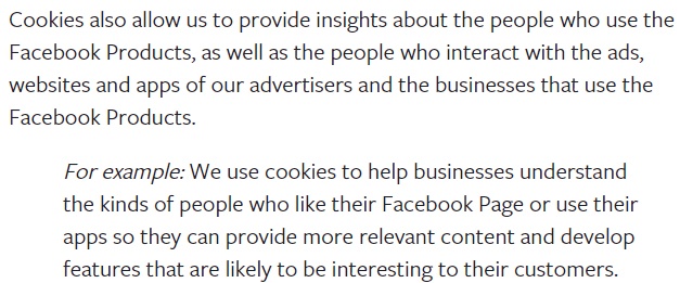 Excerpt from Facebook&#039;s Cookie Policy