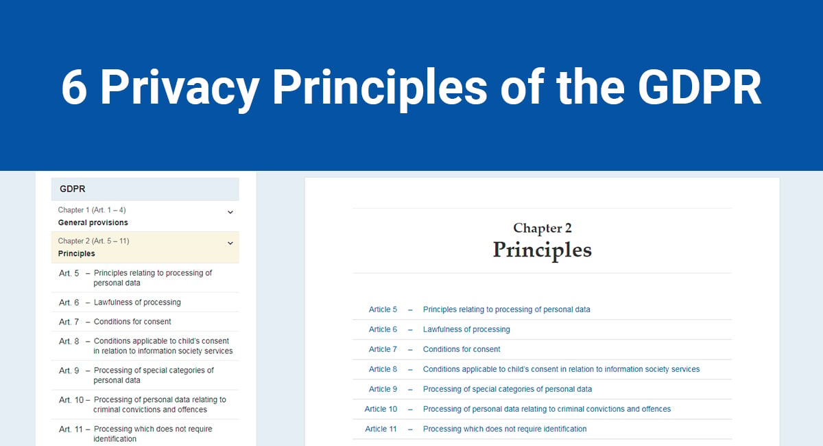 6 Privacy Principles of the GDPR