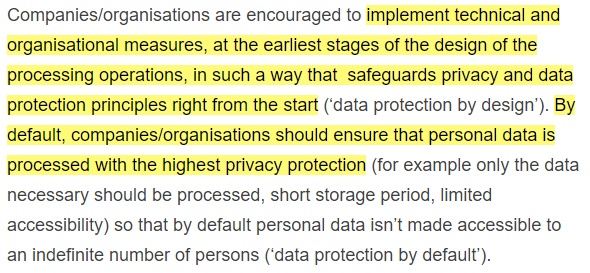 European Commission: Explanation of data protection by design and by default