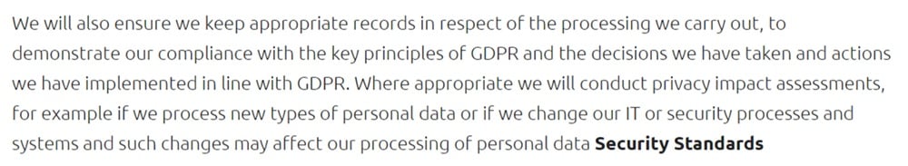 Mobivate GDPR Compliance Statement: Privacy impact assessments DPIA section