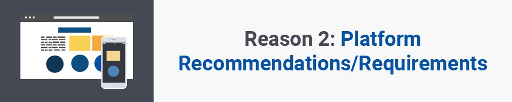 Reason 2: Platform Recommendations - Requirements