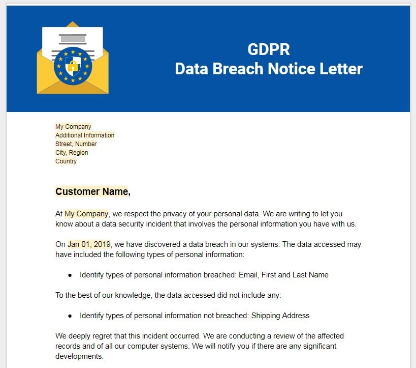 Severe Financial Loss To Company Or Person Sample Letter from www.termsfeed.com