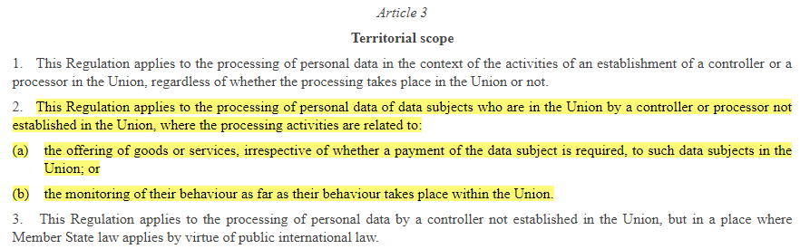 EUR-Lex GDPR Article 3 highlighted