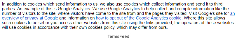 Fast Booking Cookie Policy: Use of Cookies clause