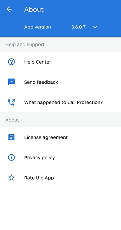 Screenshot of Malwarebytes About menu