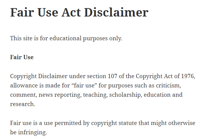 Fair Use Disclaimers TermsFeed fair-use-disclaimers-termsfeed