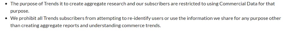 Edison Privacy Policy: Connected Internet Accounts clause - Aggregated data excerpt