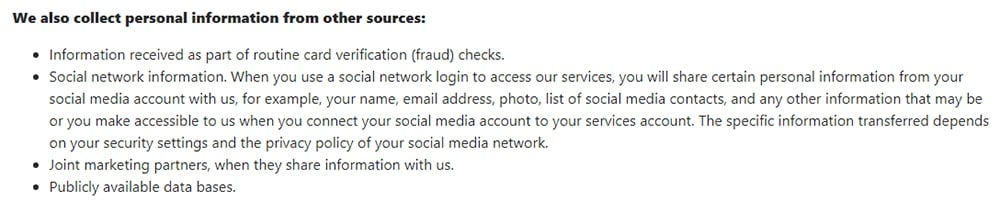 Brown-Forman Global Privacy Notice: Personal information collected <a href=