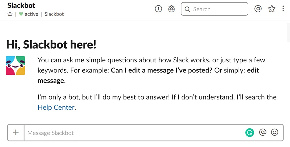 Slack: Slackbot messenger disclosure