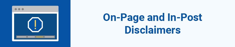 On-Page and In-Post Disclaimers