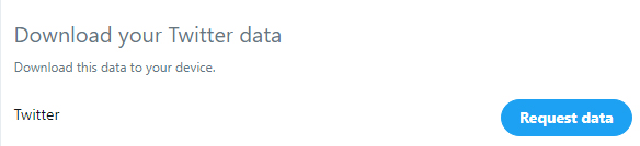 Twitter: Download Data page